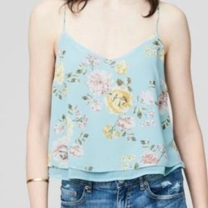 Aeropostale Cape Juby Bloom Mint Floral Print Tank